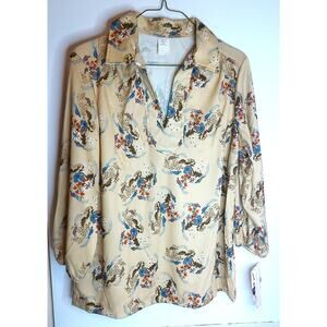 Vintage KMart Polyester Blouse Boho Hippie Deadstock Size 13/14 New
